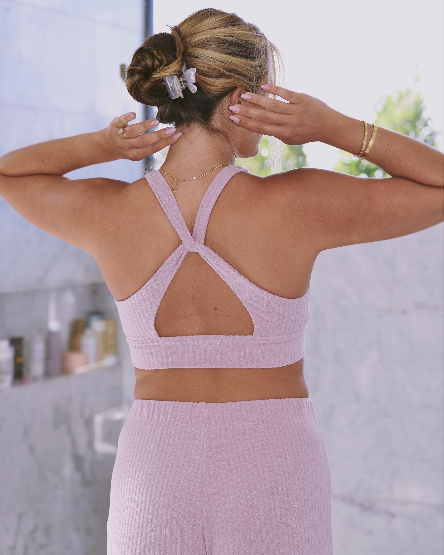 The Annie Twist Crop in Rose Mauve