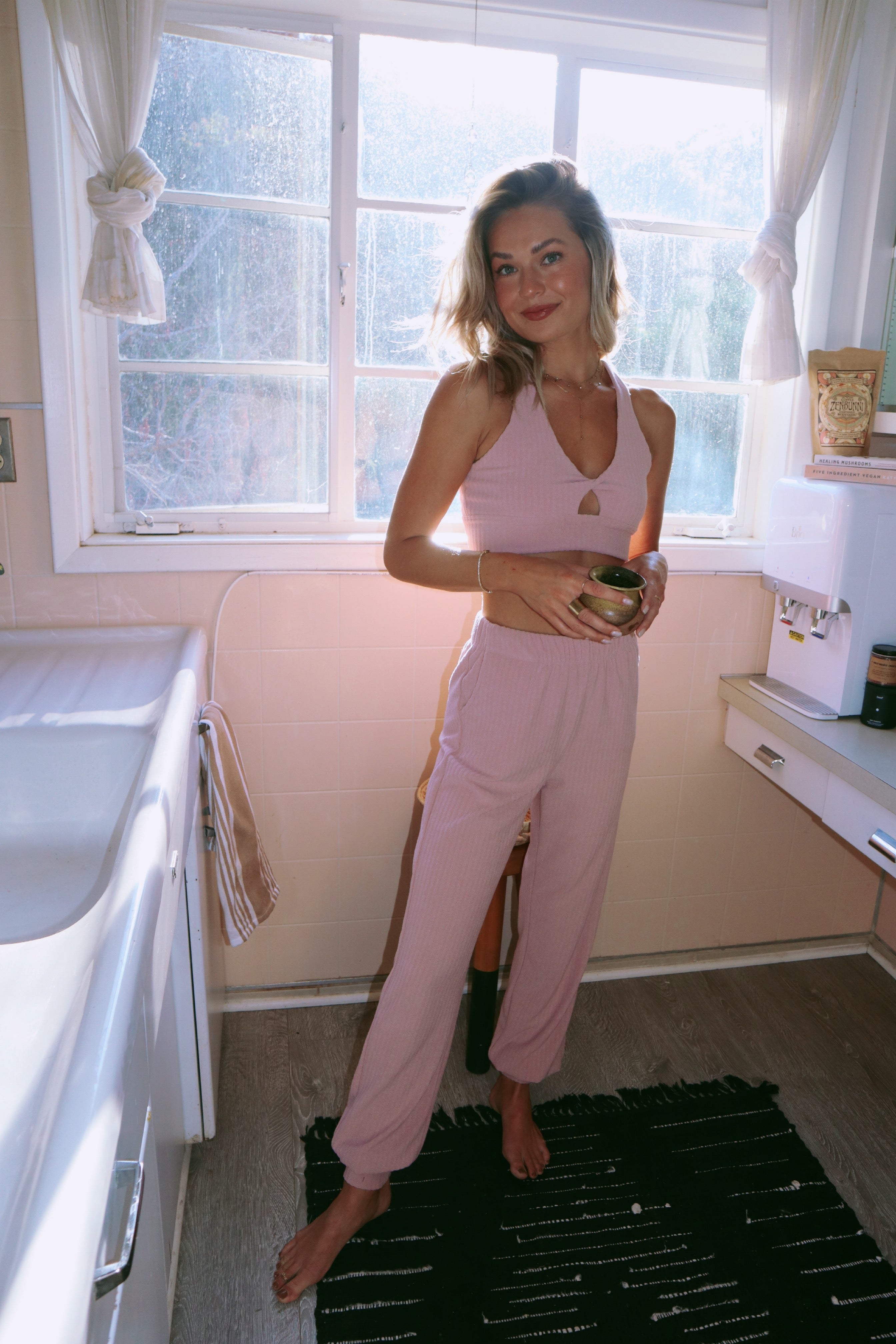 The Caroline Lounge Pant in Rose Mauve